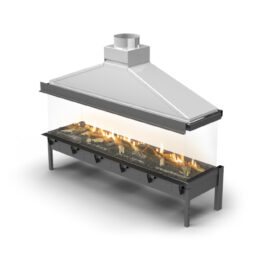 sinatra island open flame gas fireplace