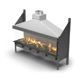 sinatra left corner open gas fireplace insert